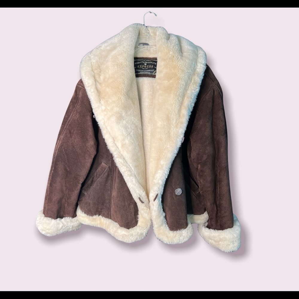 Express Fur Lined Leather Coat